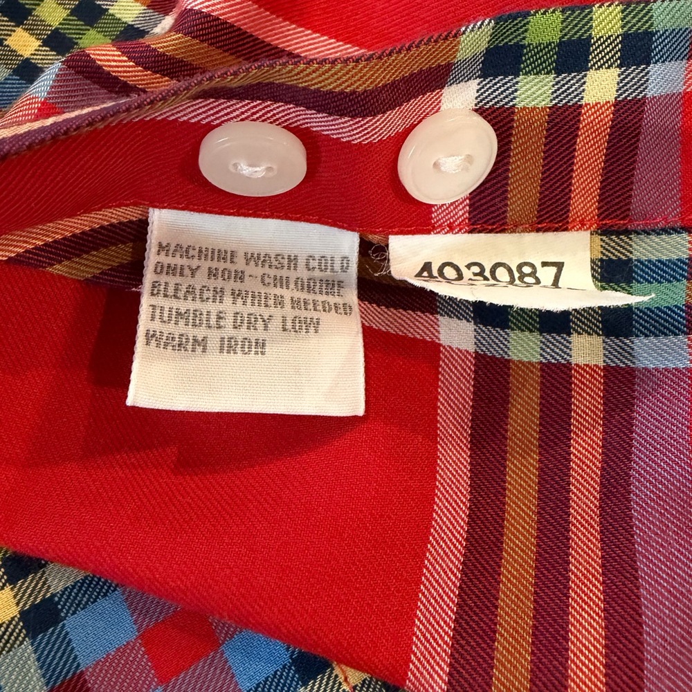 Foxcroft New Wrinkle Free Red and Blue Plaid Button Down Shirt Women’s Size 10 - Picture 9 of 10